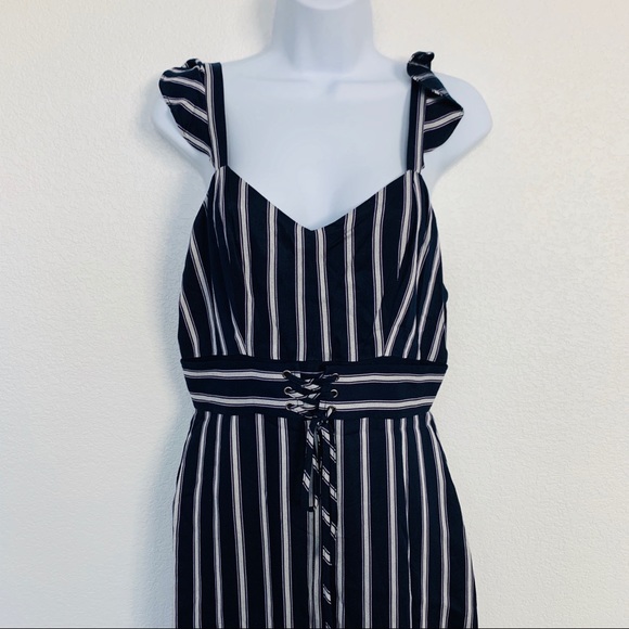 Parker Multi Stripe Navy Blue white Romper - Picture 4 of 12
